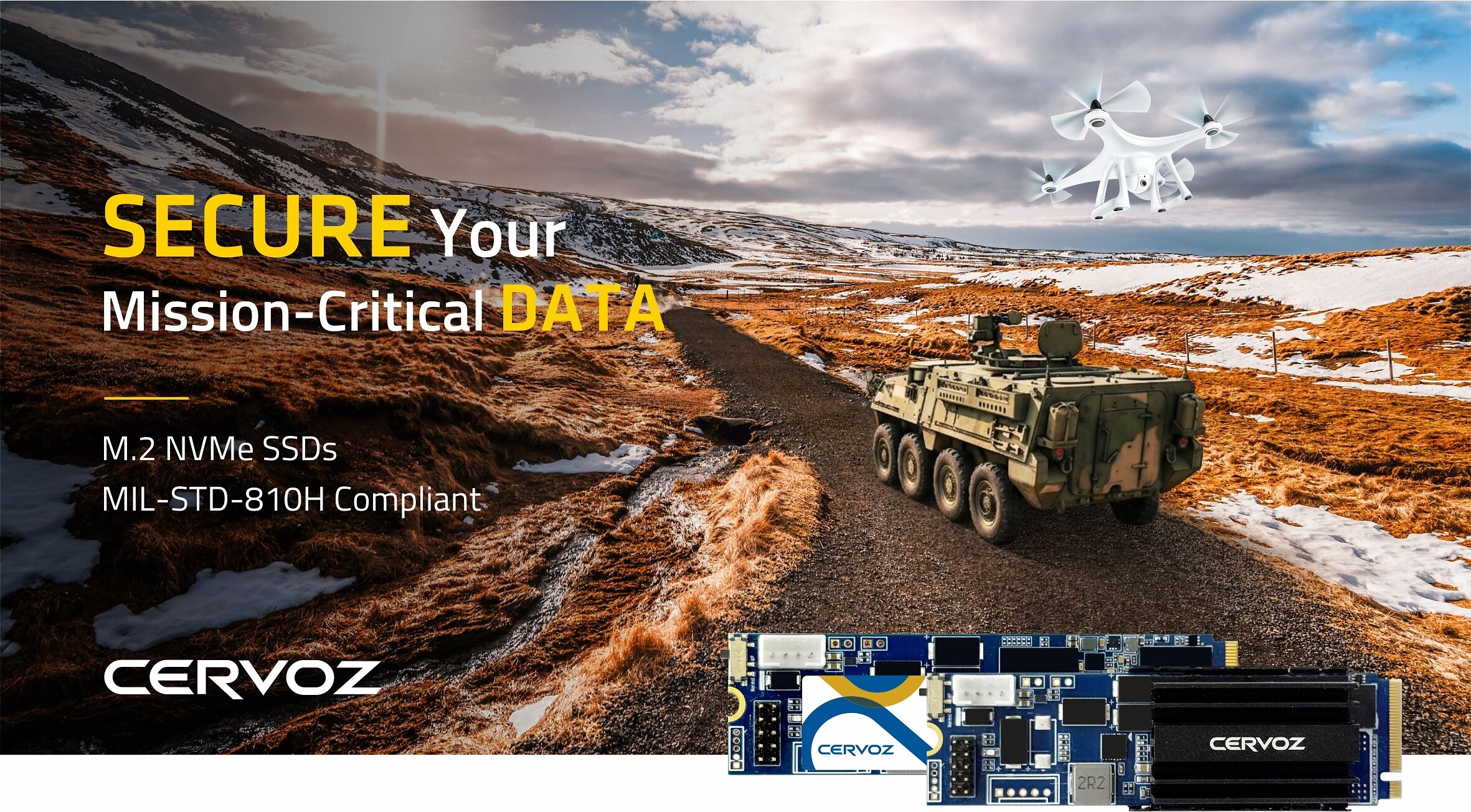 Cervoz Launches MIL-STD-810H M.2 NVMe SSDs for Mission-Critical Embedded Systems