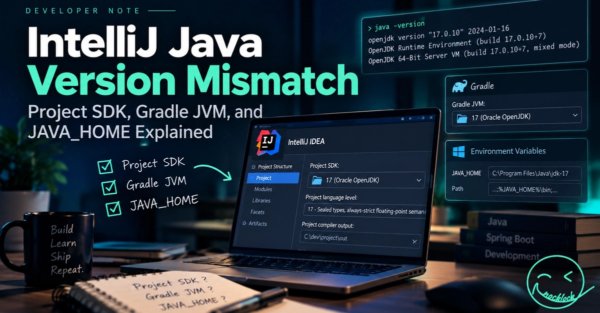 IntelliJ Java Version Mismatch: Project SDK, Gradle JVM, and JAVA_HOME Explained